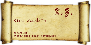 Kiri Zalán névjegykártya