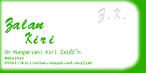 zalan kiri business card